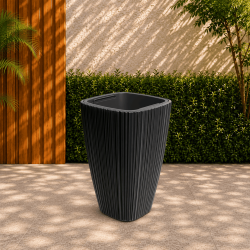 Vaso Quadrado Alto Oro