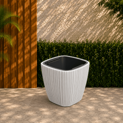Vaso Quadrado Baixo Oro